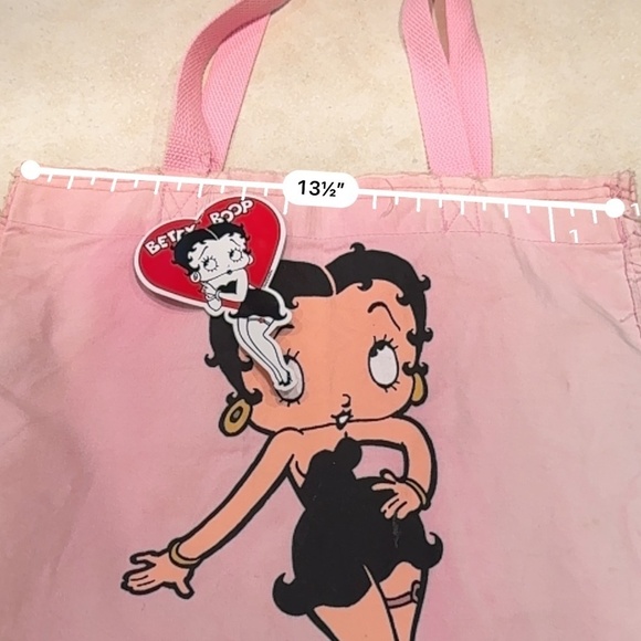 Betty Boop Pink Tie Dye Canvas Tote Bag - Picture 4 of 10